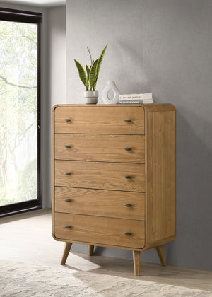 Coaster Robyn 5-Drawer Bedroom Chest Of Drawers Light Ash