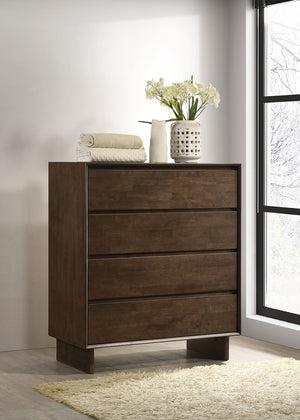 Coaster Glenwood 4-Drawer Chest Of Drawers Warm Brown
