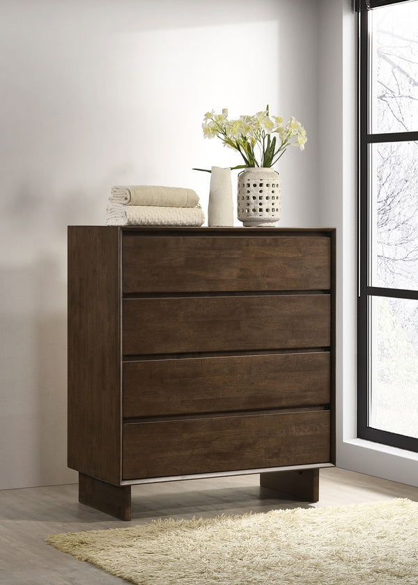 Coaster Glenwood 4-Drawer Chest Of Drawers Warm Brown