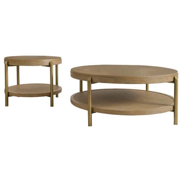 Coaster Arini 2-Piece Round Coffee & End Table Set Sand Wash