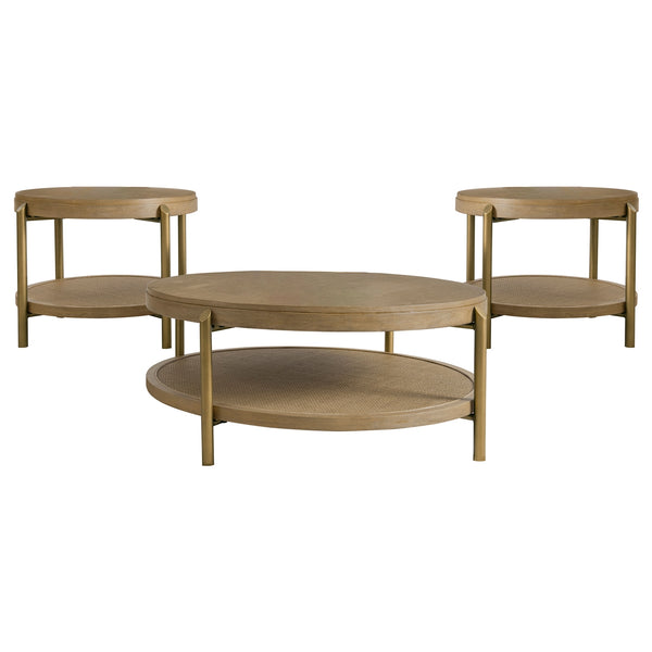 Coaster Arini 3-Piece Round Coffee & End Table Set Sand Wash