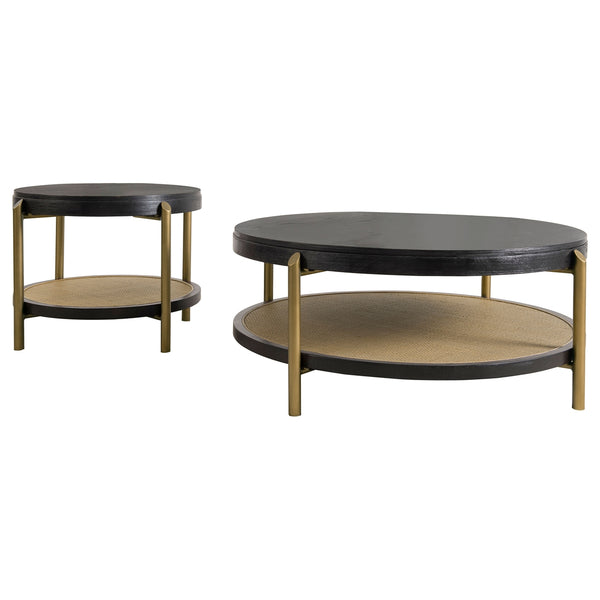 Coaster Arini 2-Piece Round Coffee & End Table Set Black