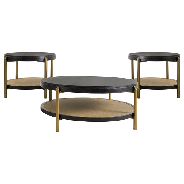 Coaster Arini 3-Piece Round Coffee & End Table Set Black