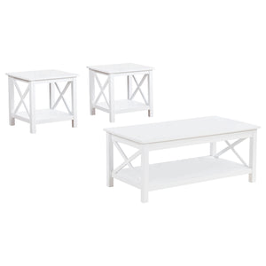 Coaster Skyview 3-Piece Rectangular Lift Top Coffee Table Set White