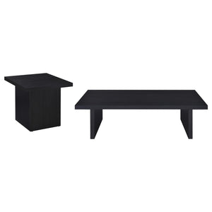 Coaster Max 2-Piece Rectangular Coffee & End Table Set Black