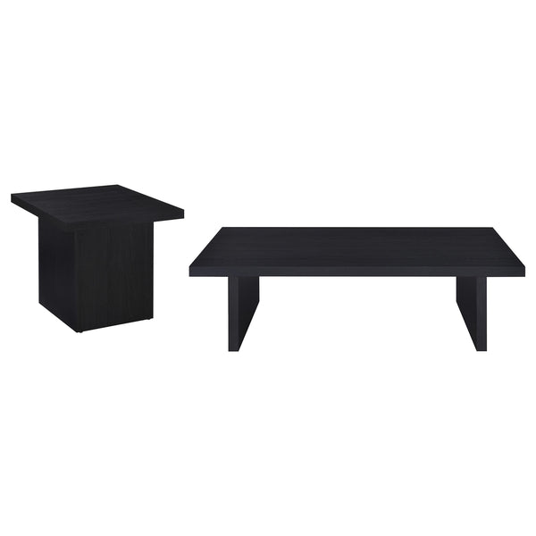Coaster Max 2-Piece Rectangular Coffee & End Table Set Black