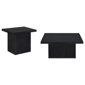 Coaster Devar 2-Piece Square Cocktail Coffee End Table Set Black