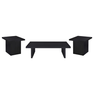 Coaster Max 3-Piece Rectangular Coffee & End Table Set Black