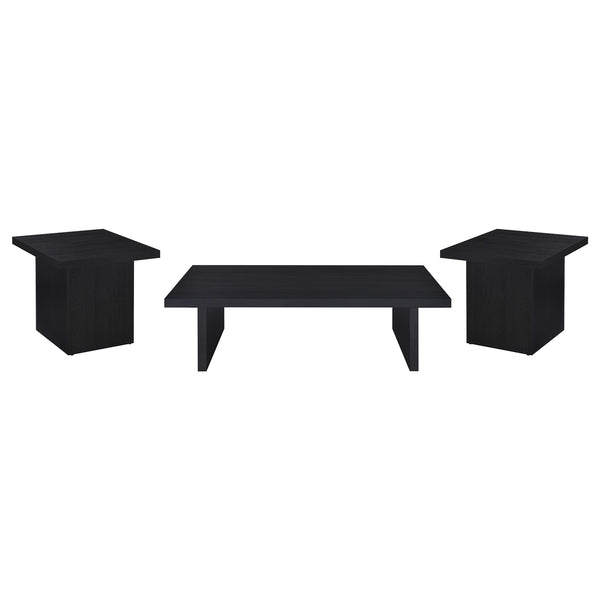 Coaster Max 3-Piece Rectangular Coffee & End Table Set Black