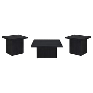 Coaster Devar 3-Piece Square Cocktail Coffee End Table Set Black