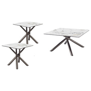 Coaster Carvell 3-Piece Square Coffee & End Table Set Mirage White