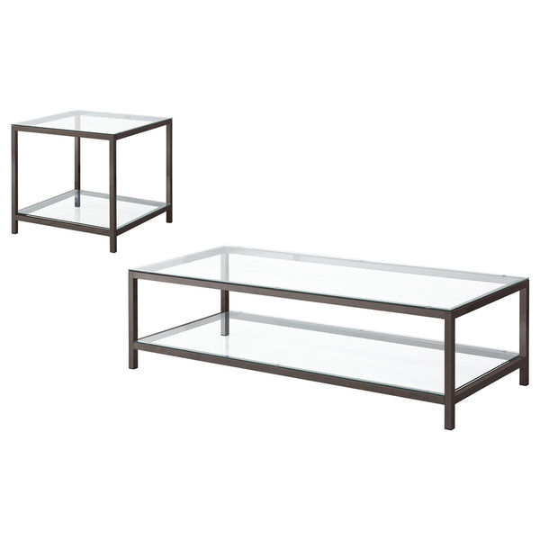 Coaster Trini 2-Piece Coffee & End Table Set Black Nickel