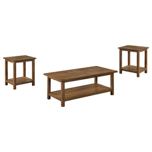 Coaster Payne 3-Piece Coffee & End Table Set Distressed Brown