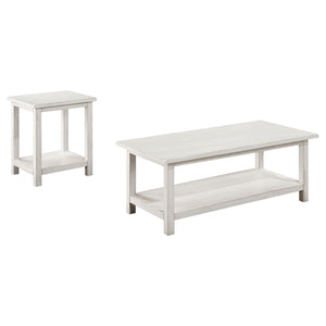 Coaster Payne 2-Piece Coffee & End Table Set Distressed White