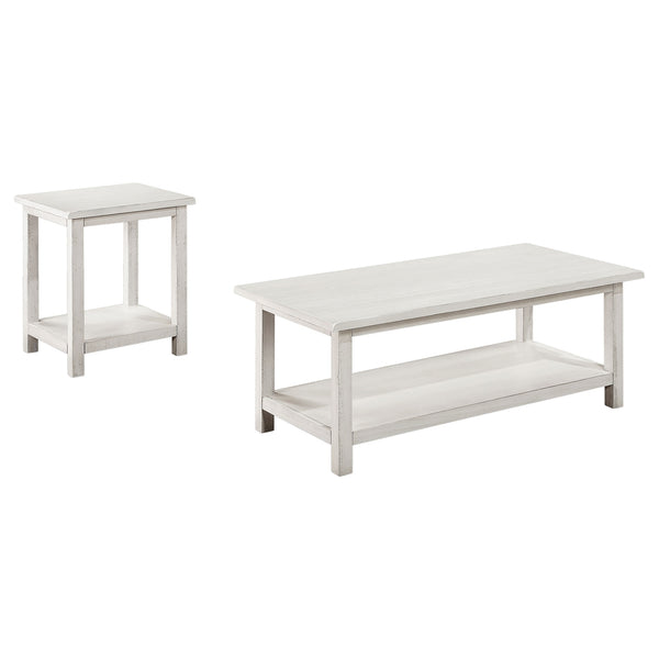 Coaster Payne 2-Piece Coffee & End Table Set Distressed White