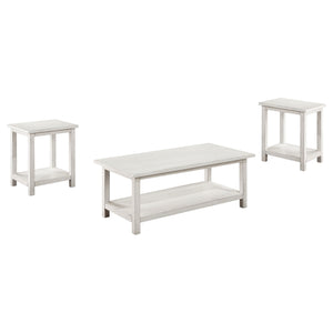 Coaster Payne 3-Piece Coffee & End Table Set Distressed White