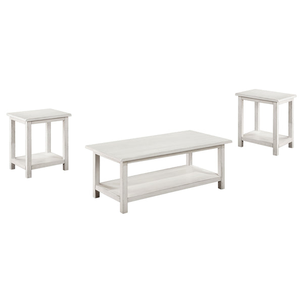 Coaster Payne 3-Piece Coffee & End Table Set Distressed White