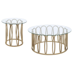 Coaster Monett 2-Piece Coffee & End Table Set Chocolate Chrome
