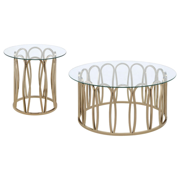 Coaster Monett 2-Piece Coffee & End Table Set Chocolate Chrome