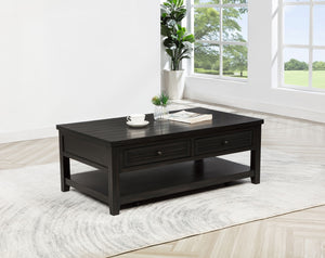 Coaster Concord 2-Drawer Rectangular Coffee Table Distressed Java