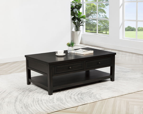 Coaster Concord 2-Drawer Rectangular Coffee Table Distressed Java