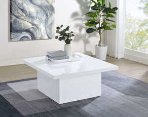 Coaster Devar Square Engineered Wood Coffee Table White High Gloss