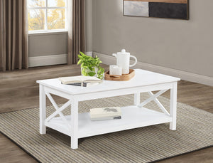 Coaster Skyview 44-Inch Rectangular Lift Top Coffee Table White