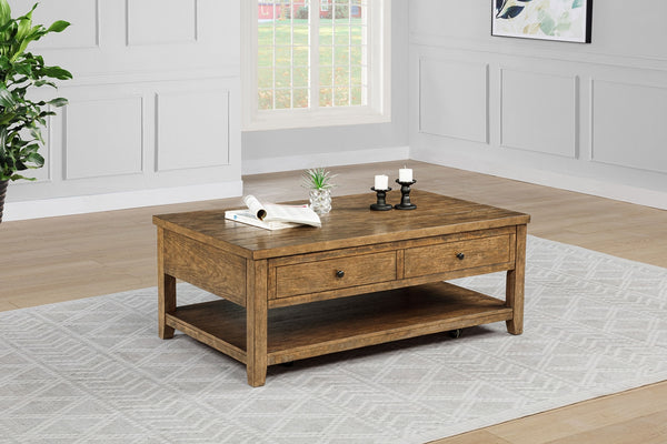 Coaster Payne 48-Inch Mobile Lift Top Coffee Table Distressed Brown