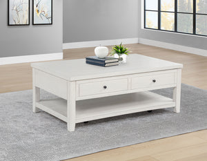 Coaster Payne 48-Inch Mobile Lift Top Coffee Table Distressed White