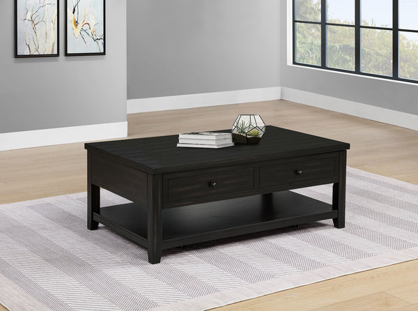 Coaster Payne 48-Inch Mobile Lift Top Coffee Table Distressed Java