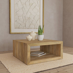Coaster Benton Square Solid Mango Wood Coffee Table Natural
