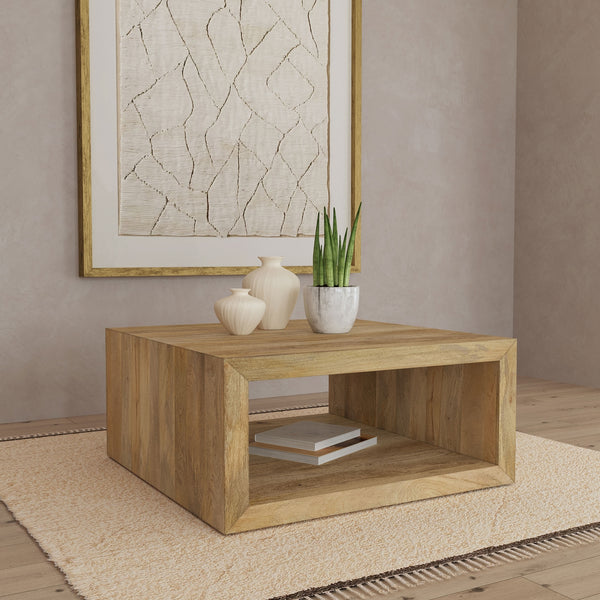 Coaster Benton Square Solid Mango Wood Coffee Table Natural