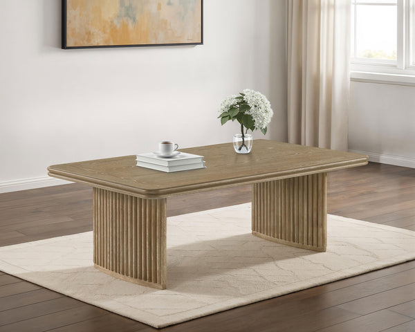 Coaster Adina Rectangular Wood Coffee Table Distressed Light Brown