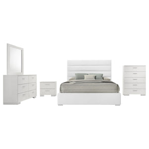 Coaster Felicity 5-Piece King Bedroom Set White High Gloss