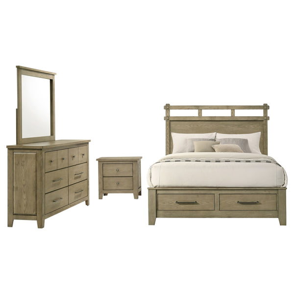 Coaster Hazlewood 4-Piece King Bedroom Set Vineyard Oak