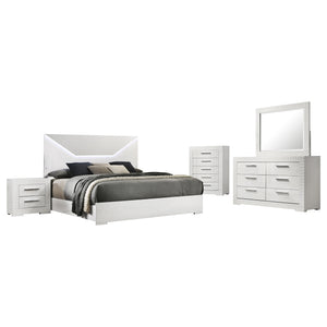 Coaster Ives 5-Piece Queen Bedroom Set White High Gloss
