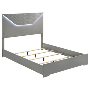 Coaster Ives 4-Piece Queen Bedroom Set Grey High Gloss