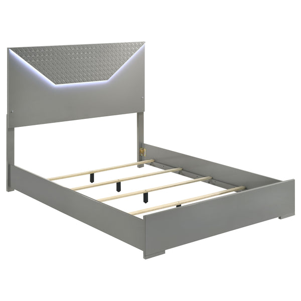 Coaster Ives 4-Piece Queen Bedroom Set Grey High Gloss