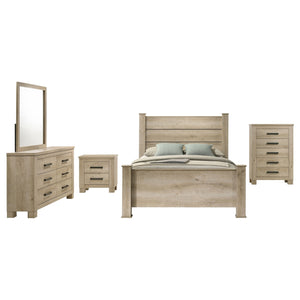 Coaster Oakglen 5-Piece Queen Bedroom Set Weathered Oak