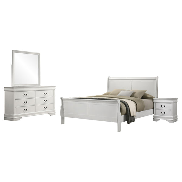 Coaster Louis Philippe 4-Piece Queen Bedroom Set White