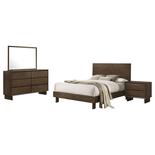 Coaster Glenwood 4-Piece Queen Bedroom Set Warm Brown