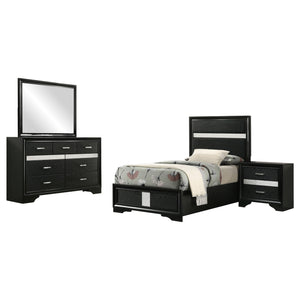Coaster Miranda 4-Piece Twin Bedroom Set Black