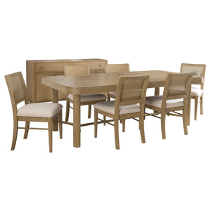 Coaster Arini 7-Piece Extension Leaf Dining Table Set Sand Wash