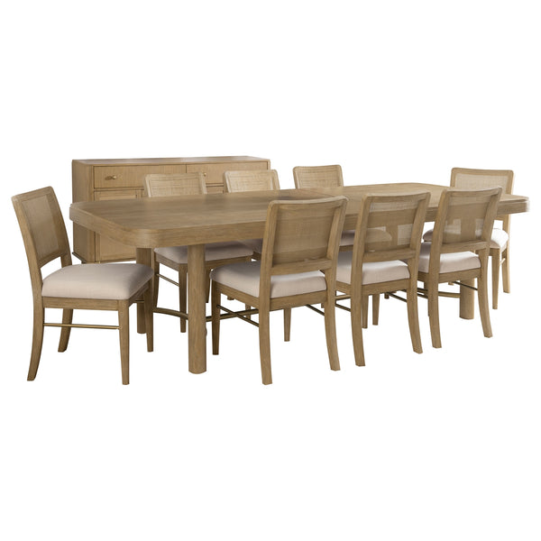 Coaster Arini 9-Piece Extension Leaf Dining Table Set Sand Wash