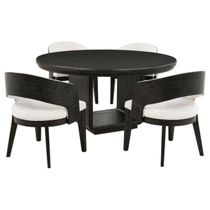 Coaster Leandro 5-Piece Round Dining Table Set Burnished Black
