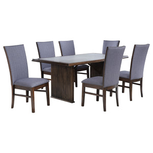 Coaster Sherwood 7-Piece Rectangular Dining Table Set Brown