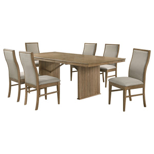 Coaster Adina 7-Piece Extension Dining Set Distressed Light Brown