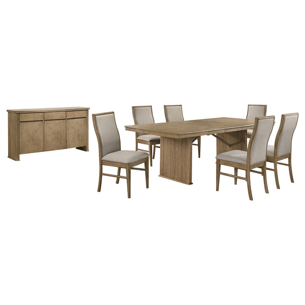 Coaster Adina 8-Piece Extension Dining Set Distressed Light Brown