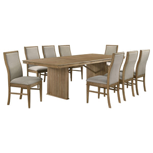 Coaster Adina 9-Piece Extension Dining Set Distressed Light Brown