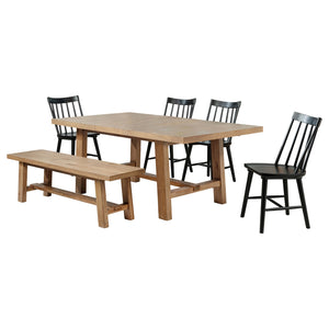 Coaster Middleton 6-Piece Extension Leaf Dining Set Brown & Black